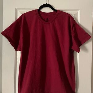 Hanes Deep Red Short Sleeve Tee